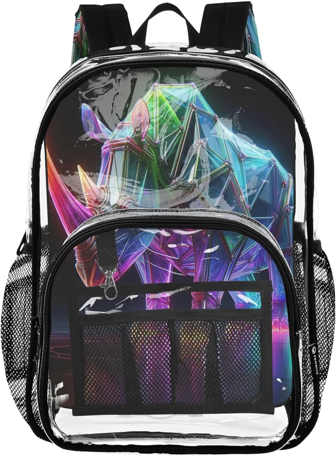 Colorful Rhinoceros Backpack Kids, Clear Plastic Bags, Backpack Clear, Girl Backpack