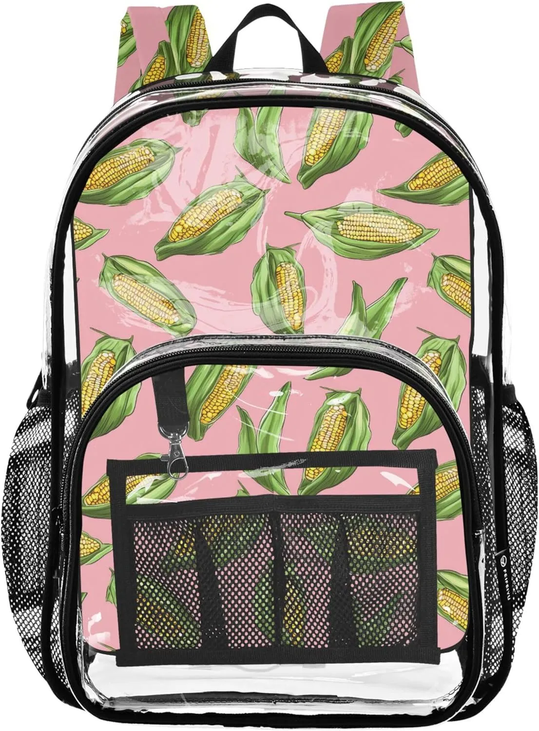 Corn Pink Boys Backpack, Clear Plastic Bag, School Bags for Girls, Clear Backpacks for School
