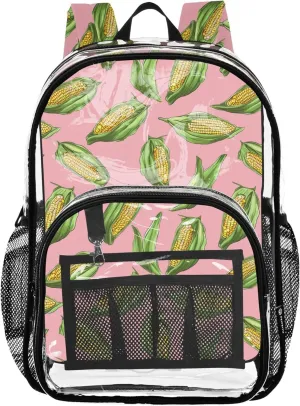 Corn Pink Boys Backpack, Clear Plastic Bag, School Bags for Girls, Clear Backpacks for School