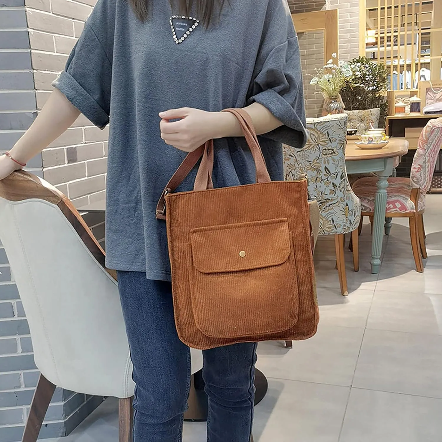 Crossbody Bags for Women Corduroy Tote Bag Women Shoulder Bag Casual Top Handle Ladies Handbags