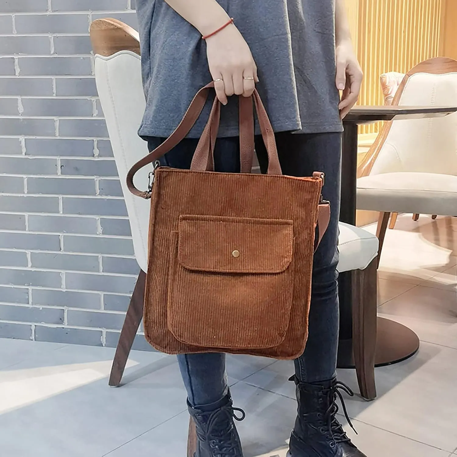 Crossbody Bags for Women Corduroy Tote Bag Women Shoulder Bag Casual Top Handle Ladies Handbags