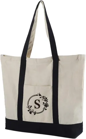 Crossbody Handbag for Women Letter Type Supermarket Bag Large Capacity Single Shoulder Canvas Bag