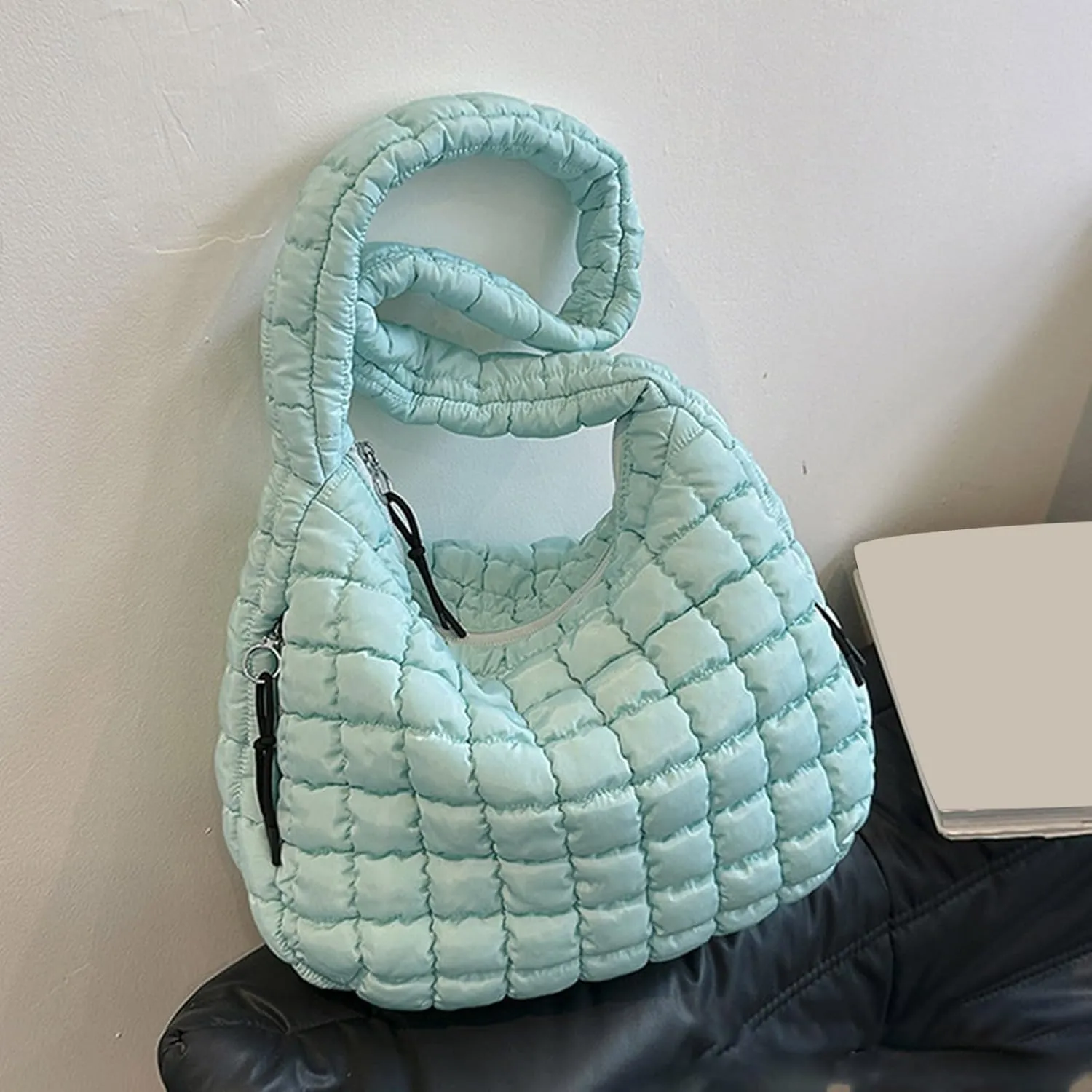 Crossbody Handbag Purse Pleated Clouds Bag Fashion Shoulder Tote Dumpling Bag Large Capacity Down Cotton Armpit Women's