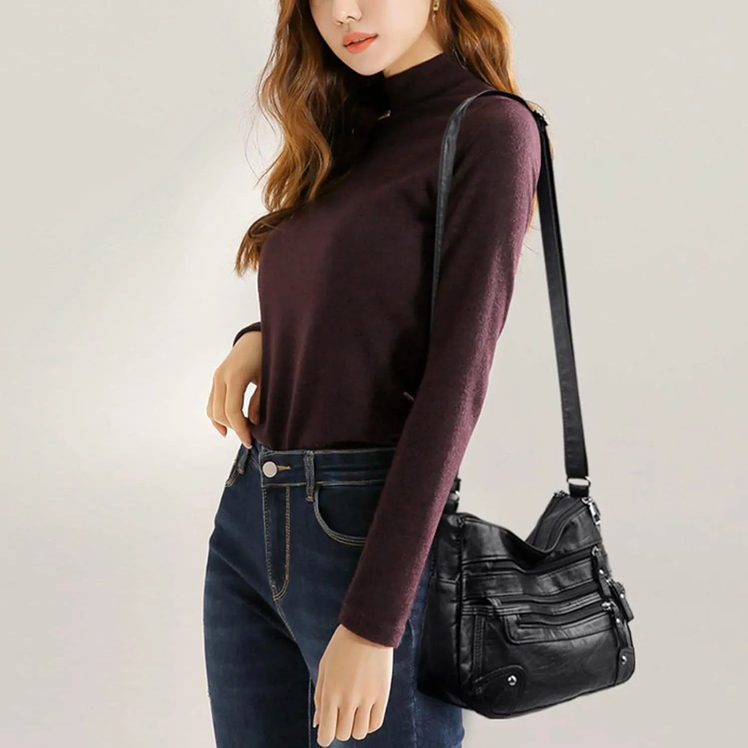 Crossbody Purse for Women Women Soft Leather Shoulder Bags Layer Classic Crossbody Bag Luxury Designer Handbag