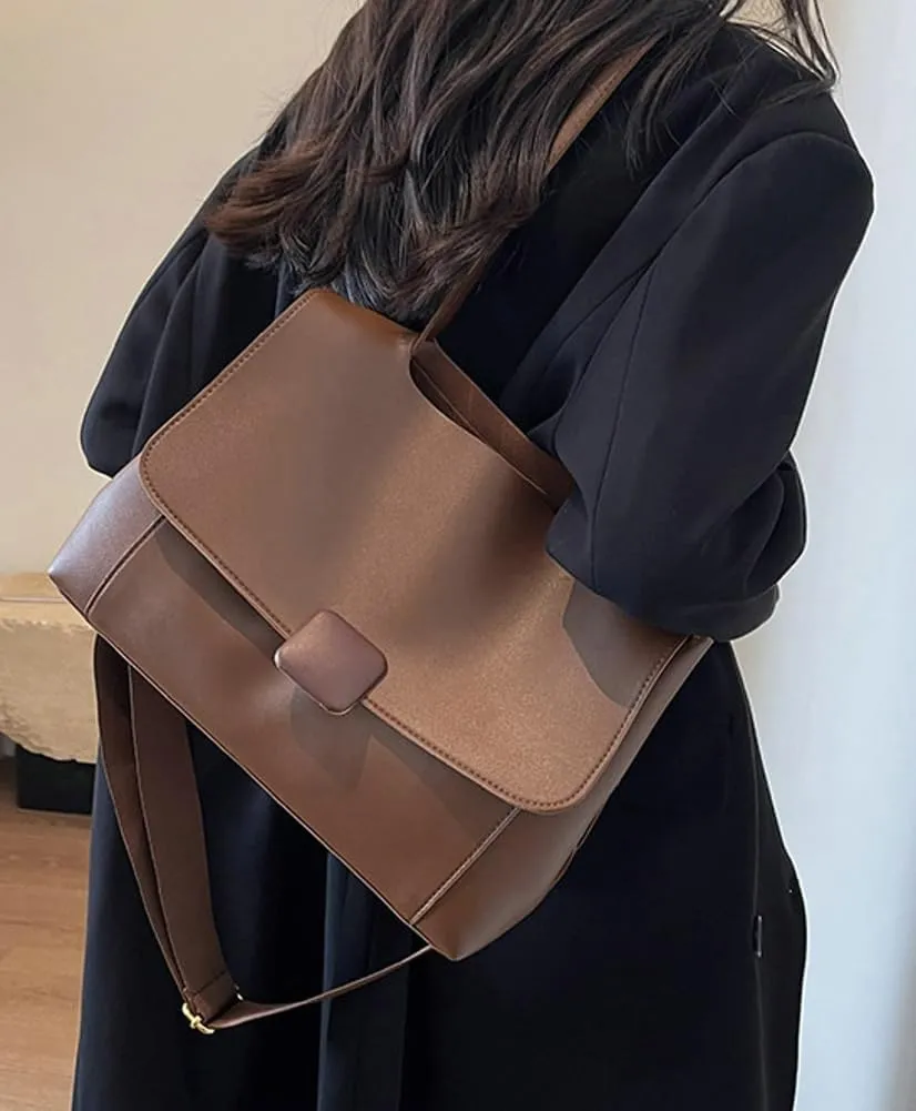 Crossbody Shoulder Bag for Women Soft Vegan Leather Tote Purse Trendy Handbags Work Messenger Bag Satchels