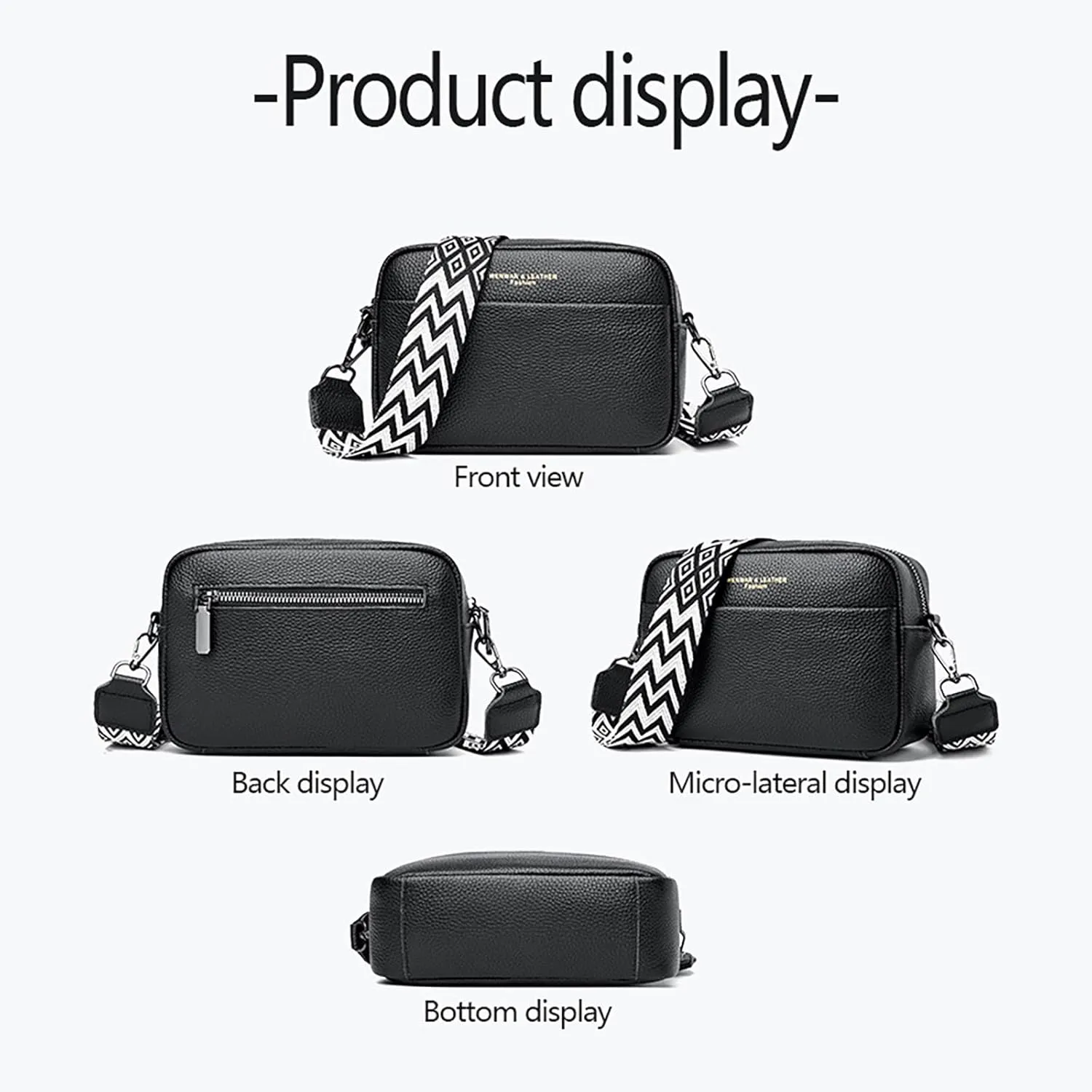 Crossbody Waterproof Trendy Bag for Men Women Cross Body Shoulder Bags with Keyholder 2025 Large Handbags(Black)