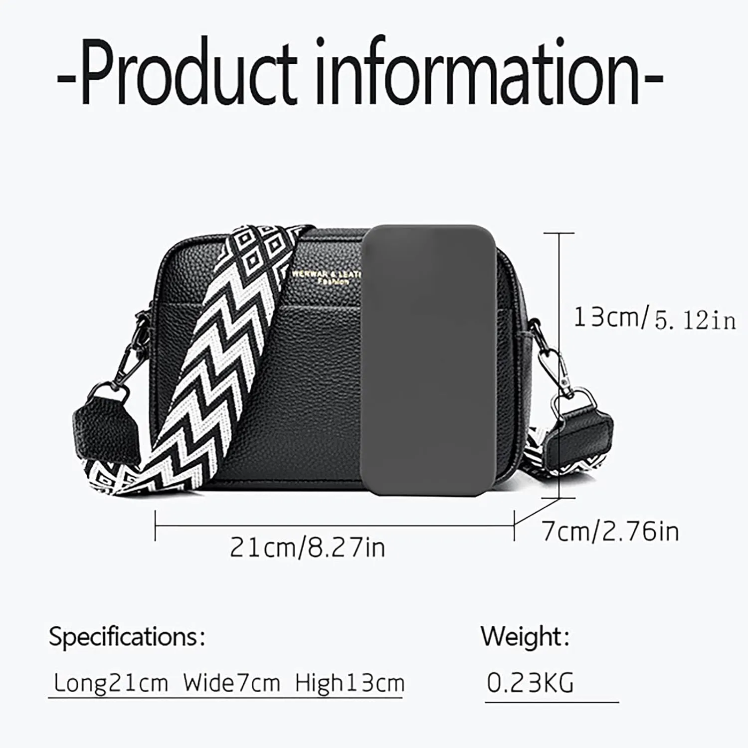 Crossbody Waterproof Trendy Bag for Men Women Cross Body Shoulder Bags with Keyholder 2025 Large Handbags(Black)