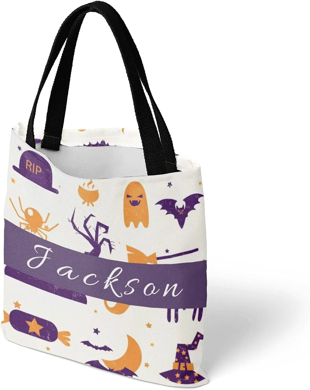 Custom Tote Bags Personalized Canaves Tote Bags with your Name Halloween Tote Bags Customized Tote Bags for Shopping Gift