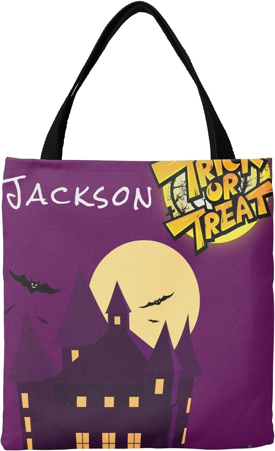 Custom Tote Bags Personalized Canaves Tote Bags with your Name Halloween Tote Bags Customized Tote Bags for Shopping Gift