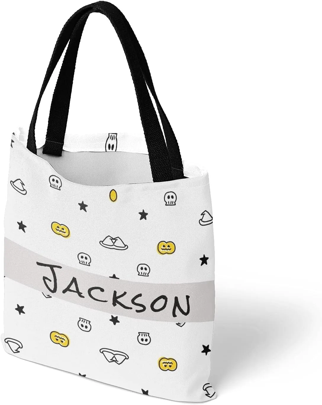 Custom Tote Bags Personalized Canaves Tote Bags with your Name Halloween Tote Bags Customized Tote Bags for Shopping Gift