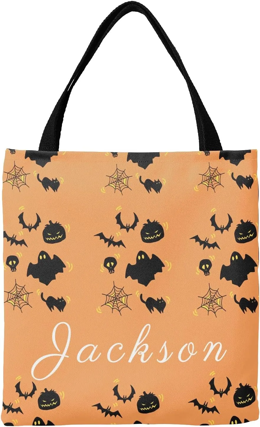Custom Tote Bags Personalized Canaves Tote Bags with your Name Halloween Tote Bags Customized Tote Bags for Shopping Gift