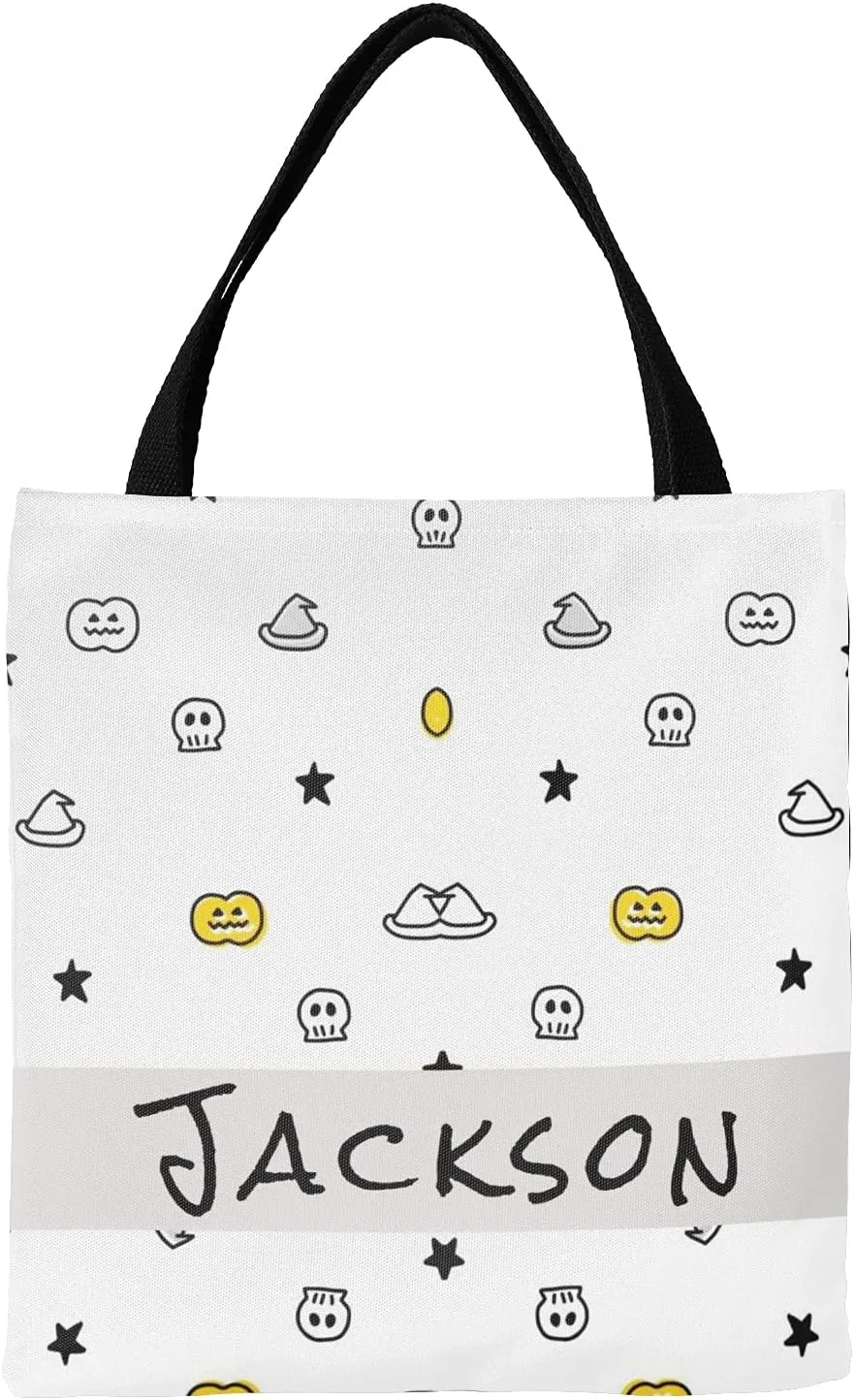 Custom Tote Bags Personalized Canaves Tote Bags with your Name Halloween Tote Bags Customized Tote Bags for Shopping Gift