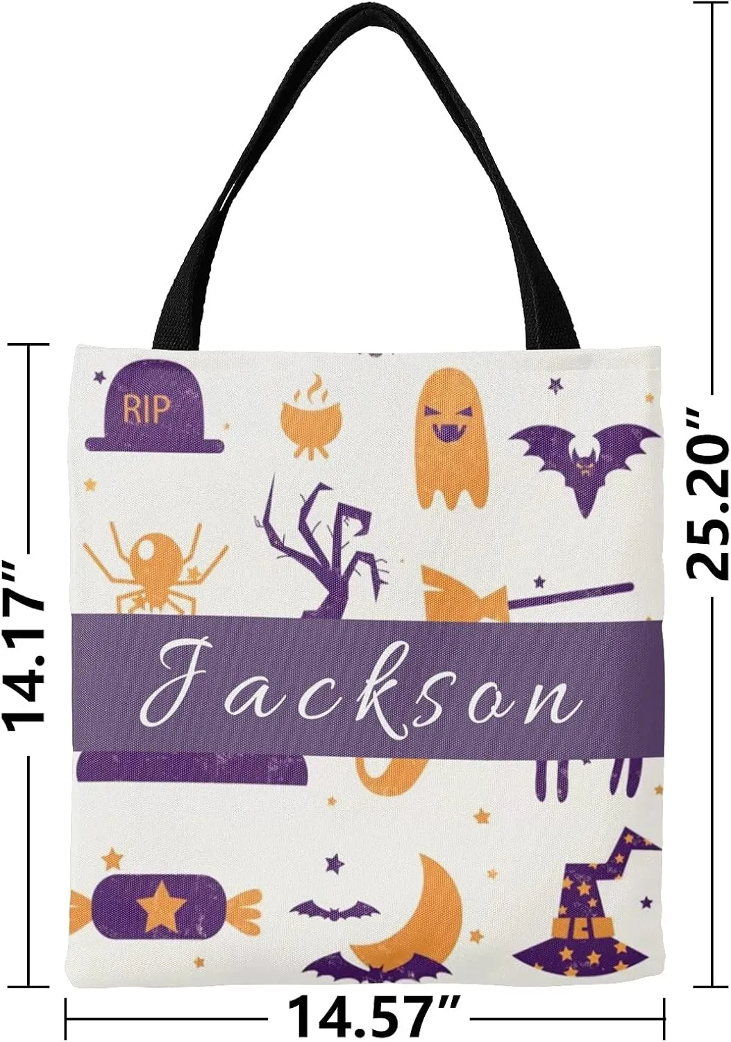 Custom Tote Bags Personalized Canaves Tote Bags with your Name Halloween Tote Bags Customized Tote Bags for Shopping Gift