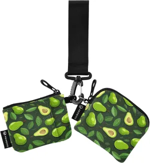 Cute Avocado Zip Around Wristlet Wallet for Women Portable Detachable Dual Pocket Keychain Wallet Wrist Wallet