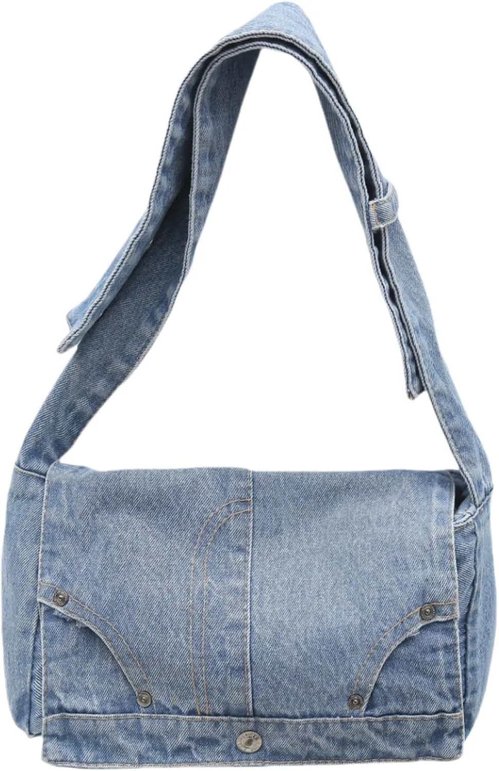 Denim Shoulder Bag for Women Satchels Large Crossbody Handbag Jean Casual Tote Purse