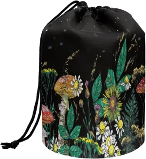 Dolyues Mushroom Cosmetic Bag Large Capacity Drawstring Makeup Bag for Women Portable Multifunctional Toiletry Bucket Bags Storage Pocket Travel Makeup Organizer Pouch