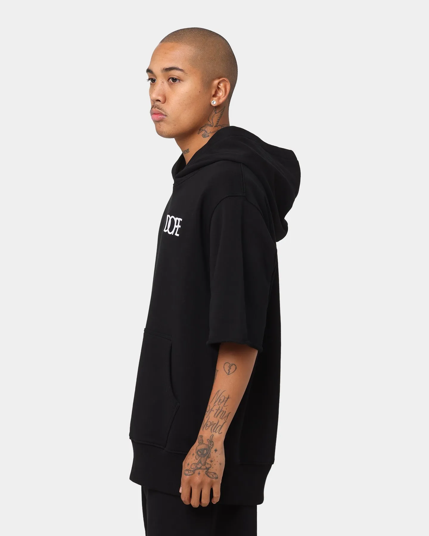 Dope Raw Cut Off Hoodie Black/White