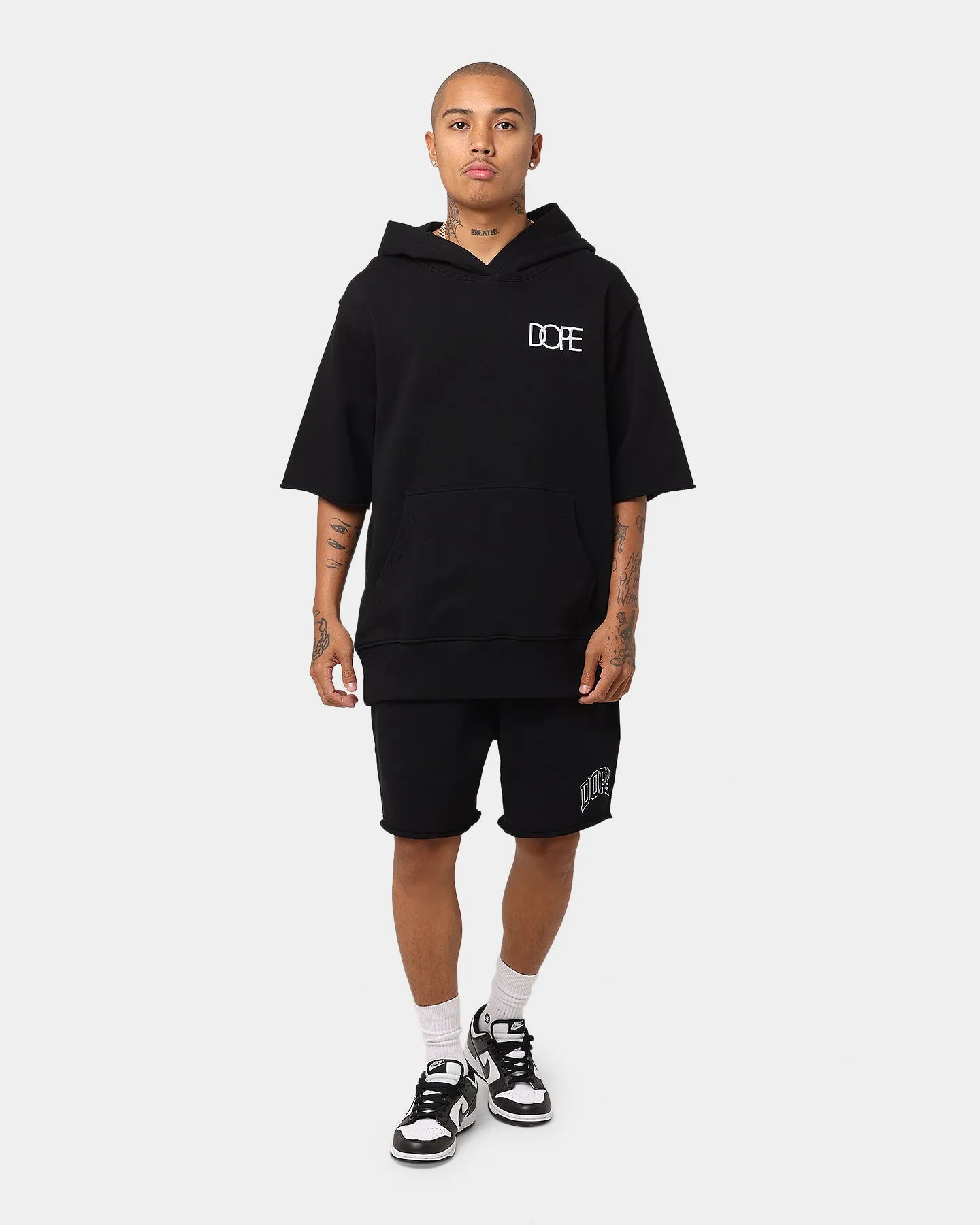Dope Raw Cut Off Hoodie Black/White