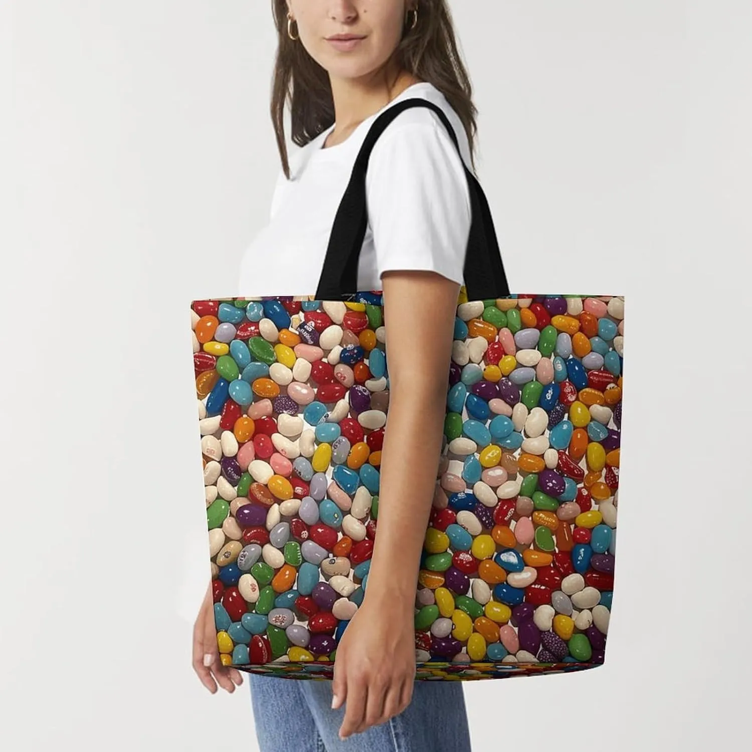 Dragon Fruit Pattern Beach Bag Reusable Tote Bag Foldable Grocery Bags Women Shopping Bags for Daily Essentials