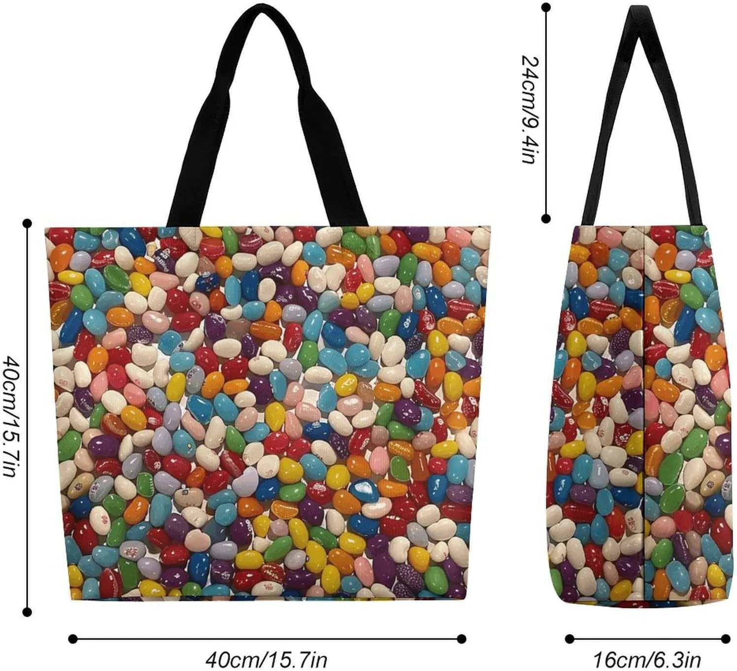 Dragon Fruit Pattern Beach Bag Reusable Tote Bag Foldable Grocery Bags Women Shopping Bags for Daily Essentials