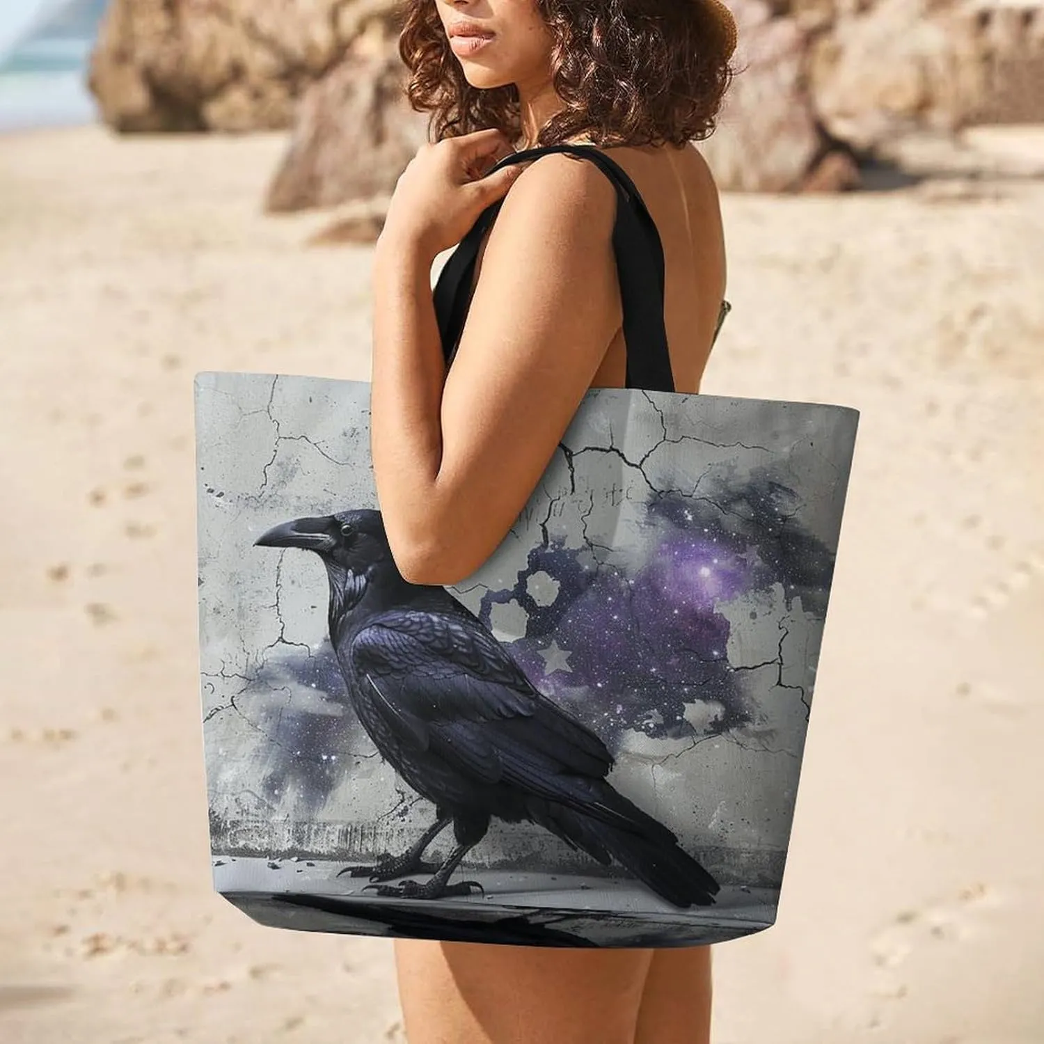 Dragon Fruit Pattern Beach Bag Reusable Tote Bag Foldable Grocery Bags Women Shopping Bags for Daily Essentials