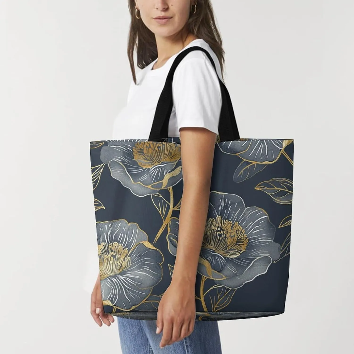 Dragon Fruit Pattern Beach Bag Reusable Tote Bag Foldable Grocery Bags Women Shopping Bags for Daily Essentials