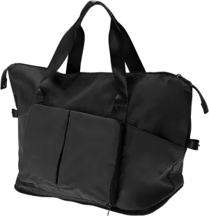 Duffle Bag for Travel, Gym Bag with Wet and Dry Pocket, Travel Duffle Bags, Water Resistant Sports Bag for Gym Travel Swimming, Black
