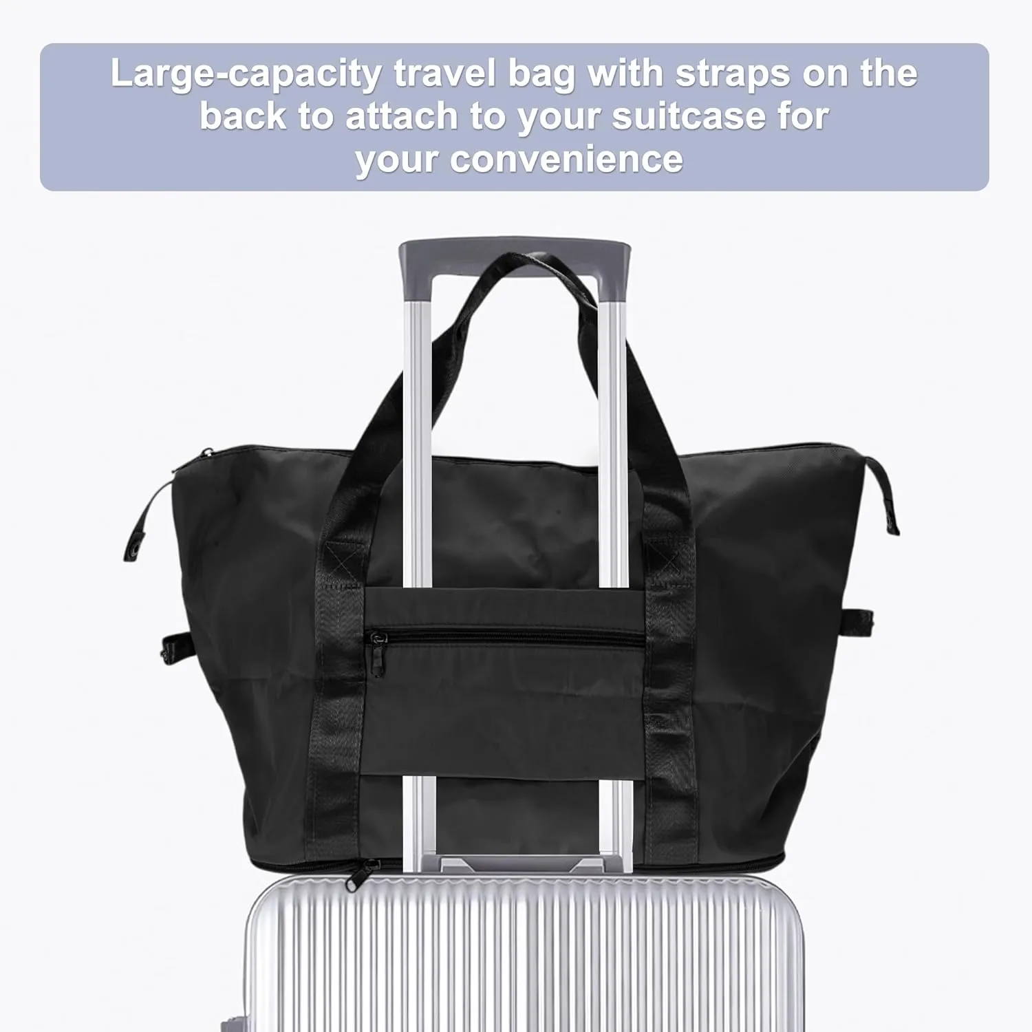 Duffle Bag for Travel, Gym Bag with Wet and Dry Pocket, Travel Duffle Bags, Water Resistant Sports Bag for Gym Travel Swimming, Black