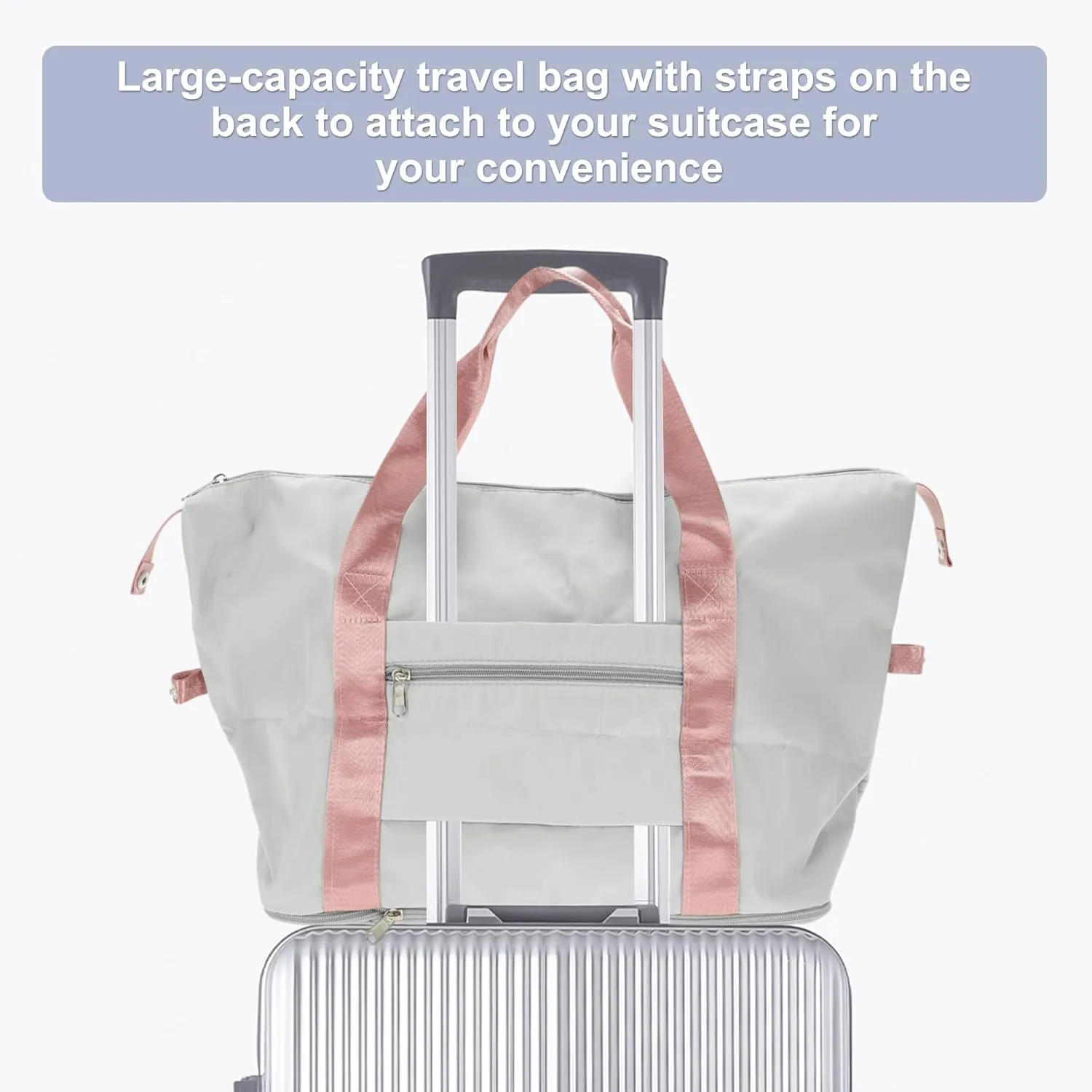 Duffle Bag for Travel, Gym Bag with Wet and Dry Pocket, Travel Duffle Bags, Water Resistant Sports Bag for Gym Travel Swimming, Gray