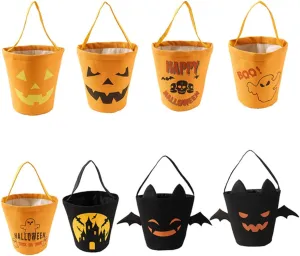 ERINGOGO Large Capacity Halloween Candy Bags Canvas Goody Bag Basket Trick-or-treat Bucket Storage