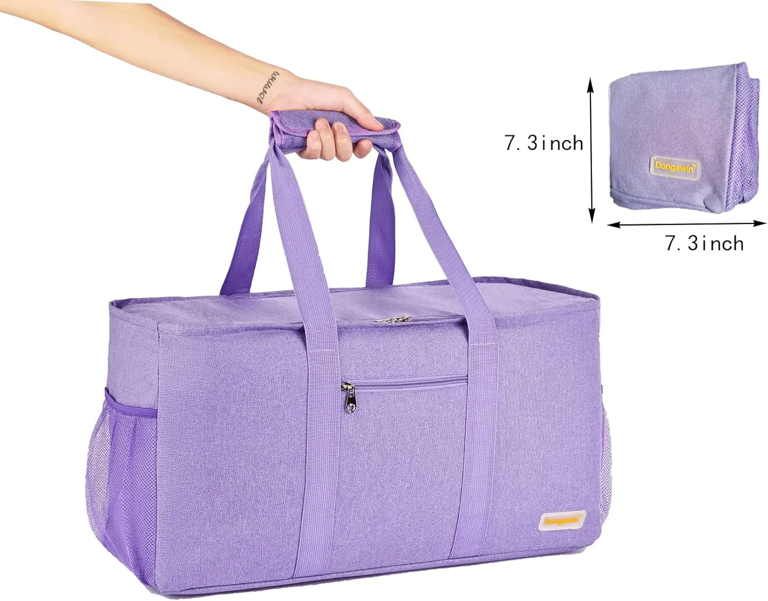 Extra Large Utility Tote - Reusable Shopping Bags, Waterproof Beach Bag, Foldable Storage