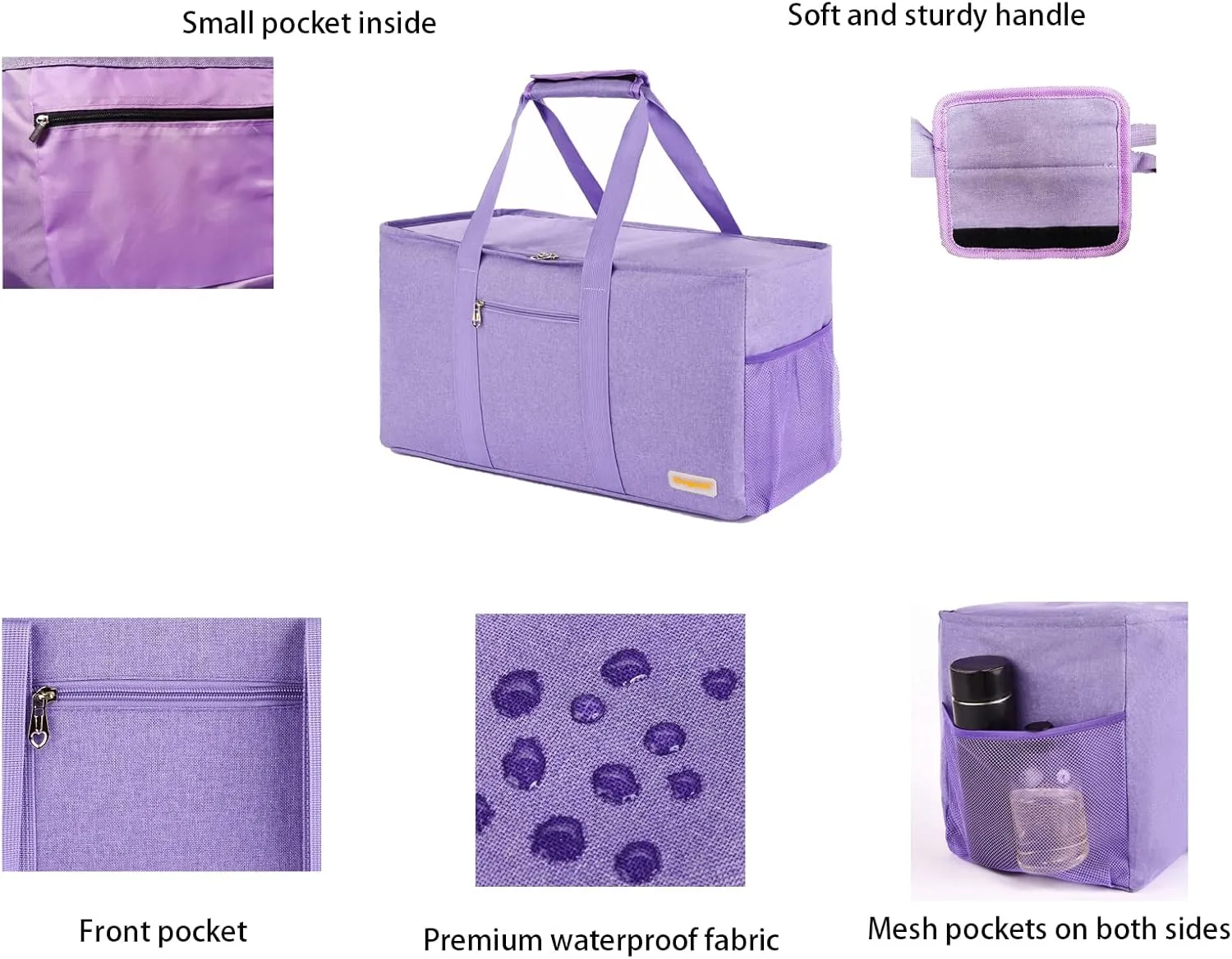 Extra Large Utility Tote - Reusable Shopping Bags, Waterproof Beach Bag, Foldable Storage