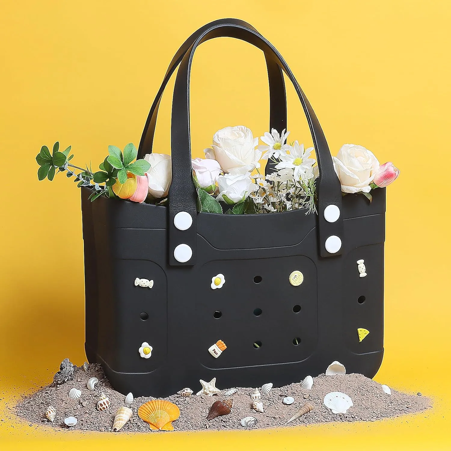 Extra Large Waterproof Beach Tote Bag  Durable, Lightweight, and Washable Plastic Pool Bag