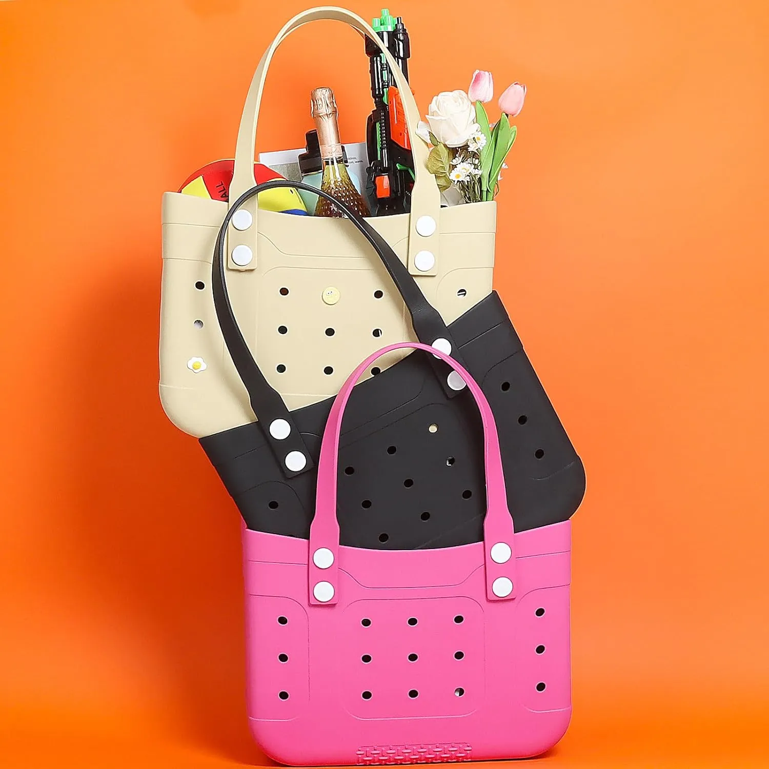 Extra Large Waterproof Beach Tote Bag  Durable, Lightweight, and Washable Plastic Pool Bag