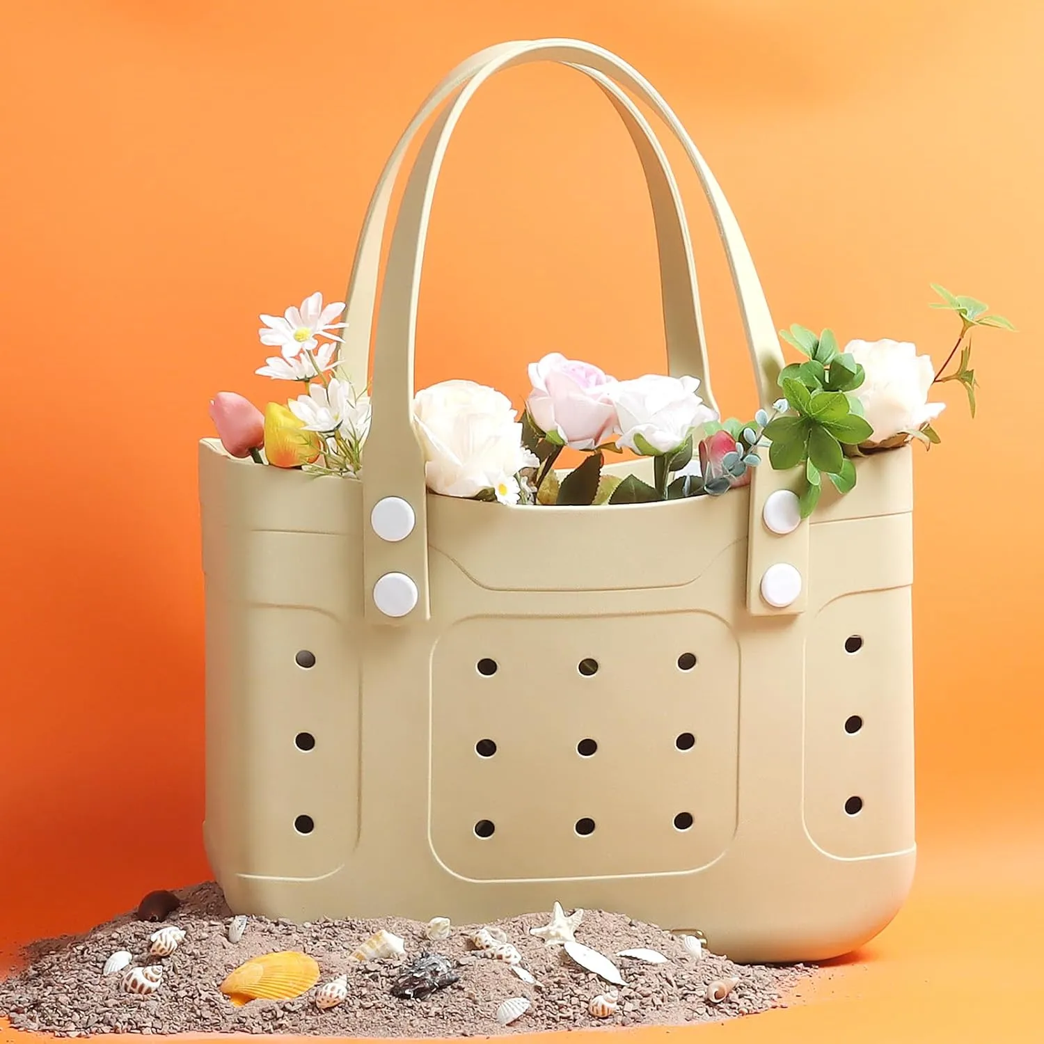 Extra Large Waterproof Beach Tote Bag  Durable, Lightweight, and Washable Plastic Pool Bag