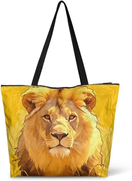 Fall Maple Leaves Women Tote Bag with Pocket, Peacock Feather Lightweight Paper Tote, Polka Dot Commute Work Bag