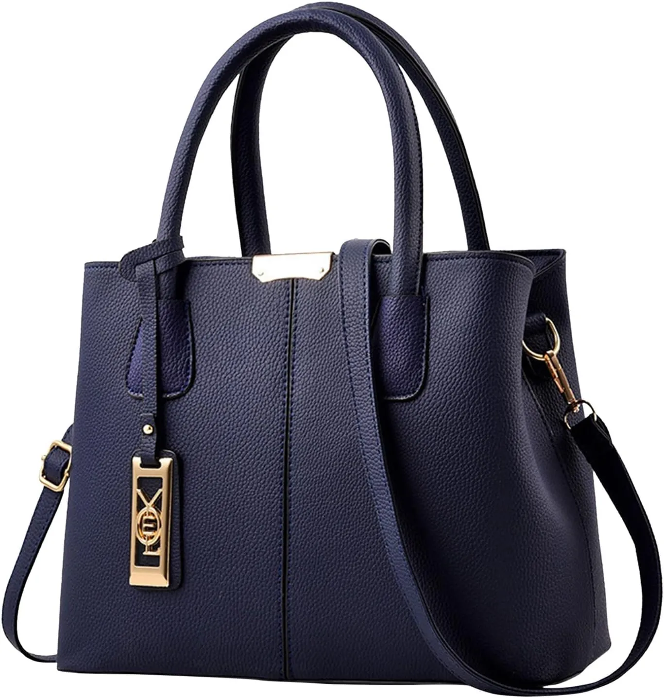 Fashion Handbag Simple Bags Large Capacity One Shoulder Women Bag Man Messenger Bags Small Leather (Blue, One Size)
