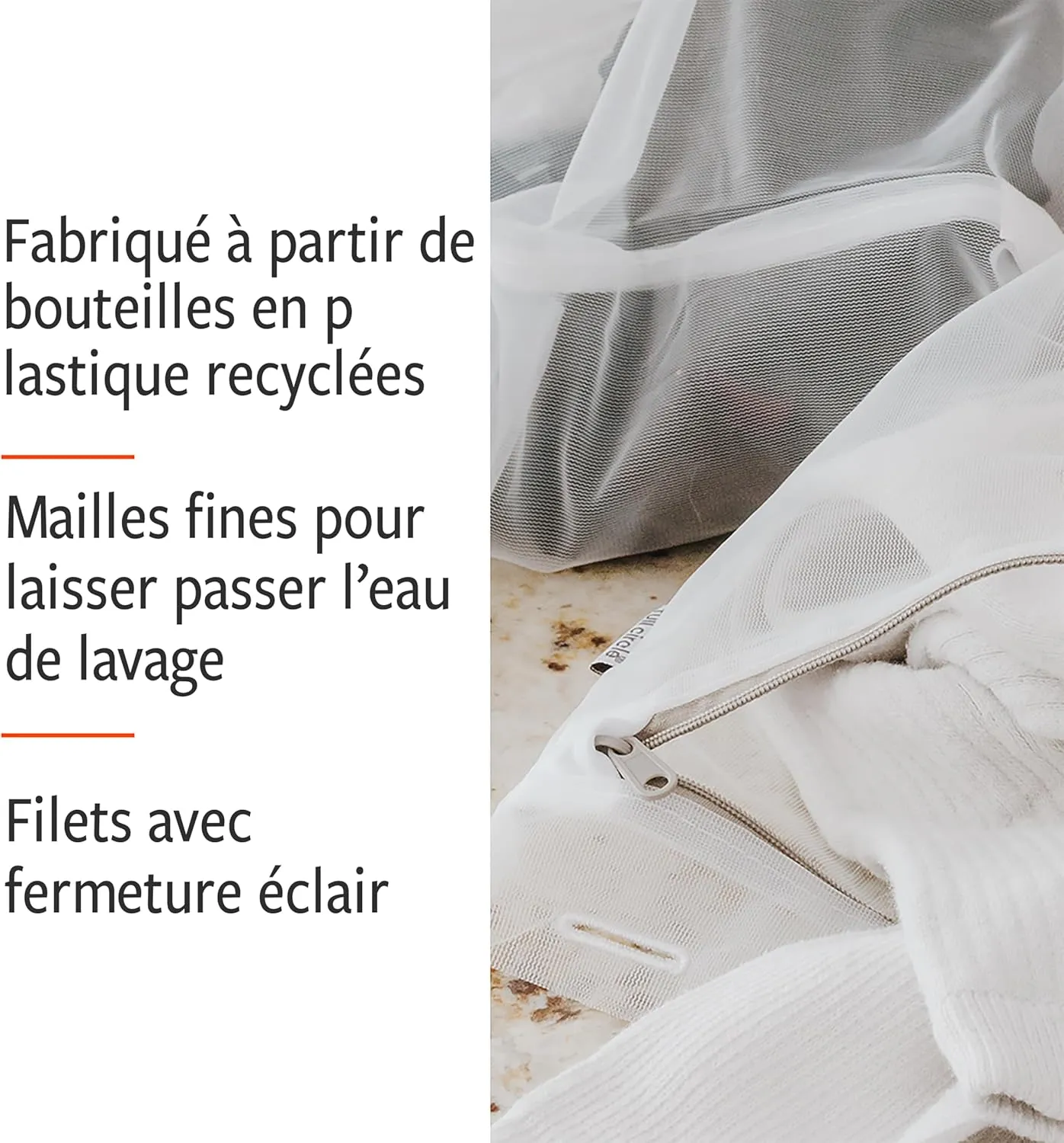 Full Circle Home Full Circle Loads of Fun Recycled Mesh Laundry Zipper, Set of 4  Reusable Garment Washing Machines  Large Clothes Small Delicates/Lingerie Bags, White 4 Count