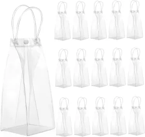Garneck 15 Pcs Clear Plastic Bags with Handles - Reusable PVC Party Bags for Bachelorette - Weddings and Special Occasions for and Gifting
