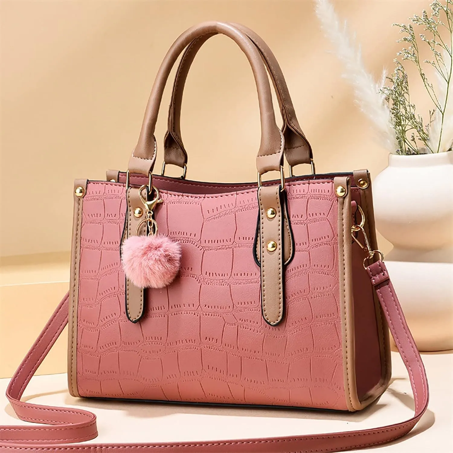 Genuine Leather Crossbody Bags for Women Large Casual Handbags for Work Dating Womens Bucket Purse
