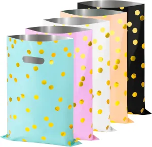 GIFOHAPY Party Favor Bags for Kids, 40PCS Goodie Bags for Birthday Party, 9.8" H*6.7" W Plastic Gift bags with HandleTreat Bags for Baby Shower, Wedding,Thanksgiving,Classroom