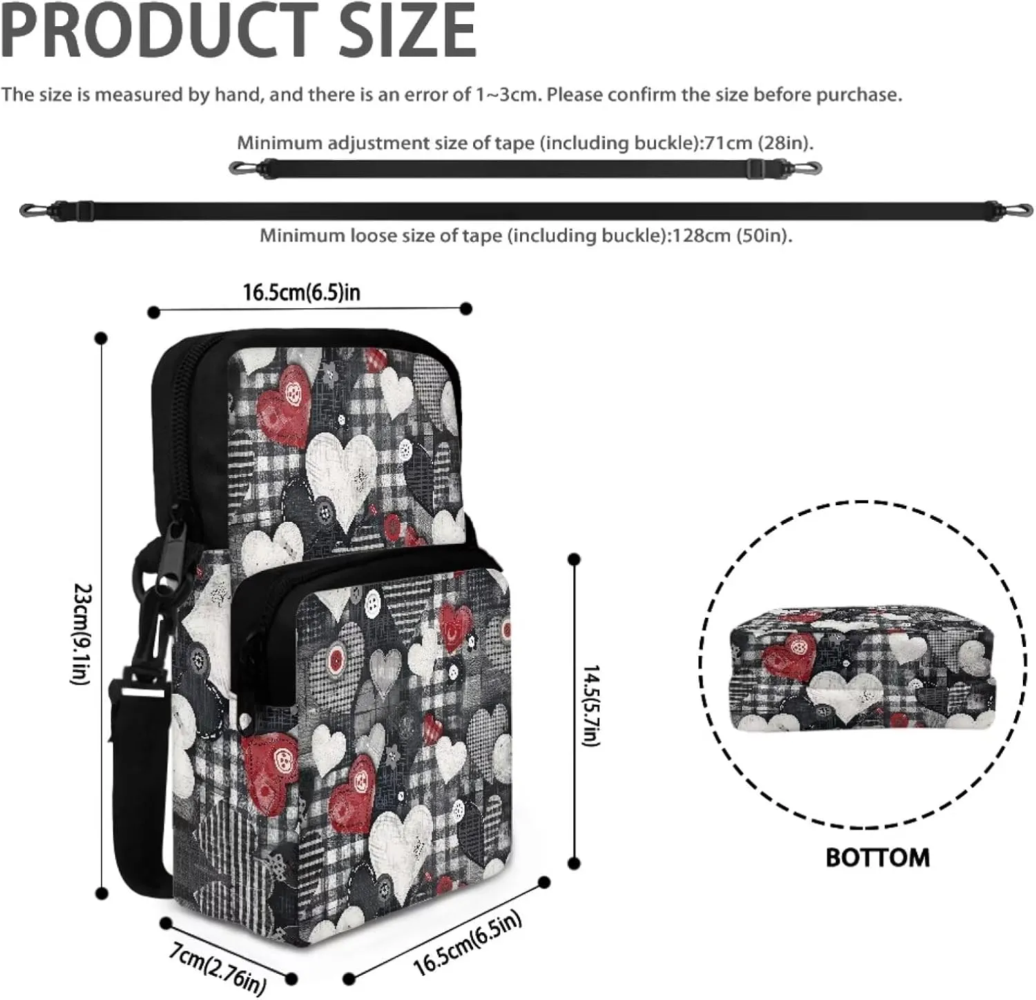 Girls Crossbody Bag, 2 Layer Messenger Sling Bag Travel Passport Purse Waist Pouches