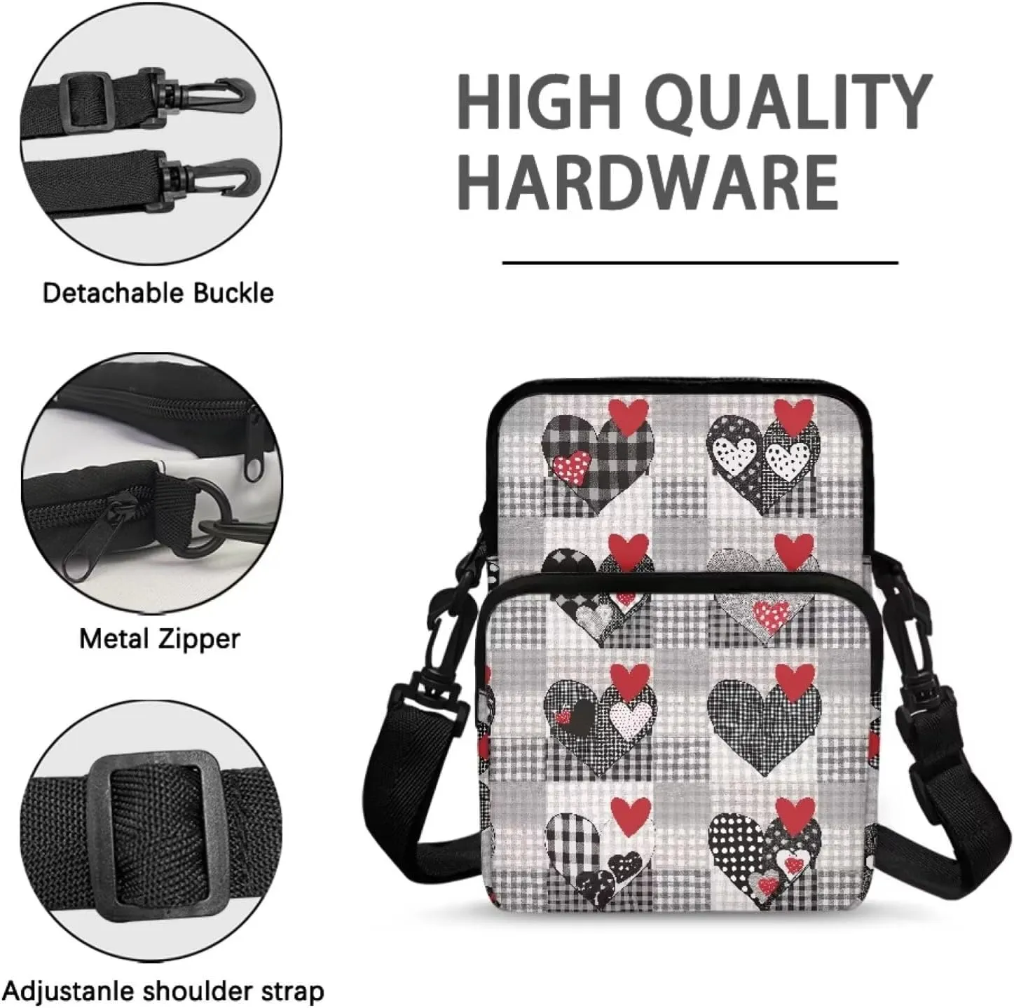 Girls Crossbody Bag, 2 Layer Messenger Sling Bag Travel Passport Purse Waist Pouches