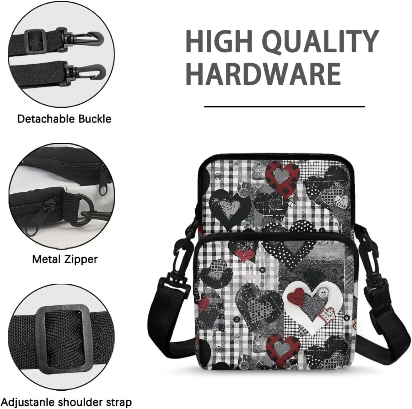 Girls Crossbody Bag, 2 Layer Messenger Sling Bag Travel Passport Purse Waist Pouches