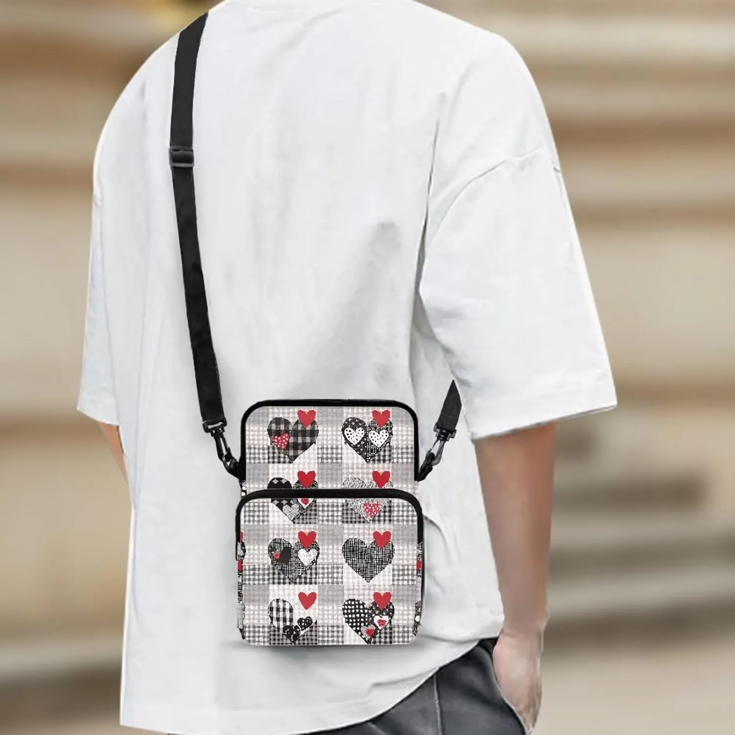 Girls Crossbody Bag, 2 Layer Messenger Sling Bag Travel Passport Purse Waist Pouches