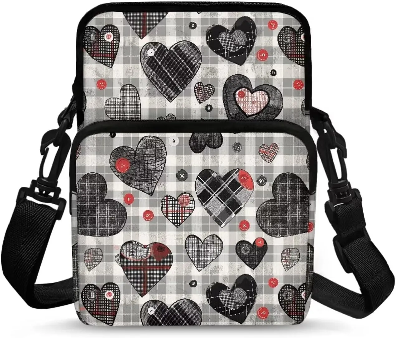 Girls Crossbody Bag, 2 Layer Messenger Sling Bag Travel Passport Purse Waist Pouches