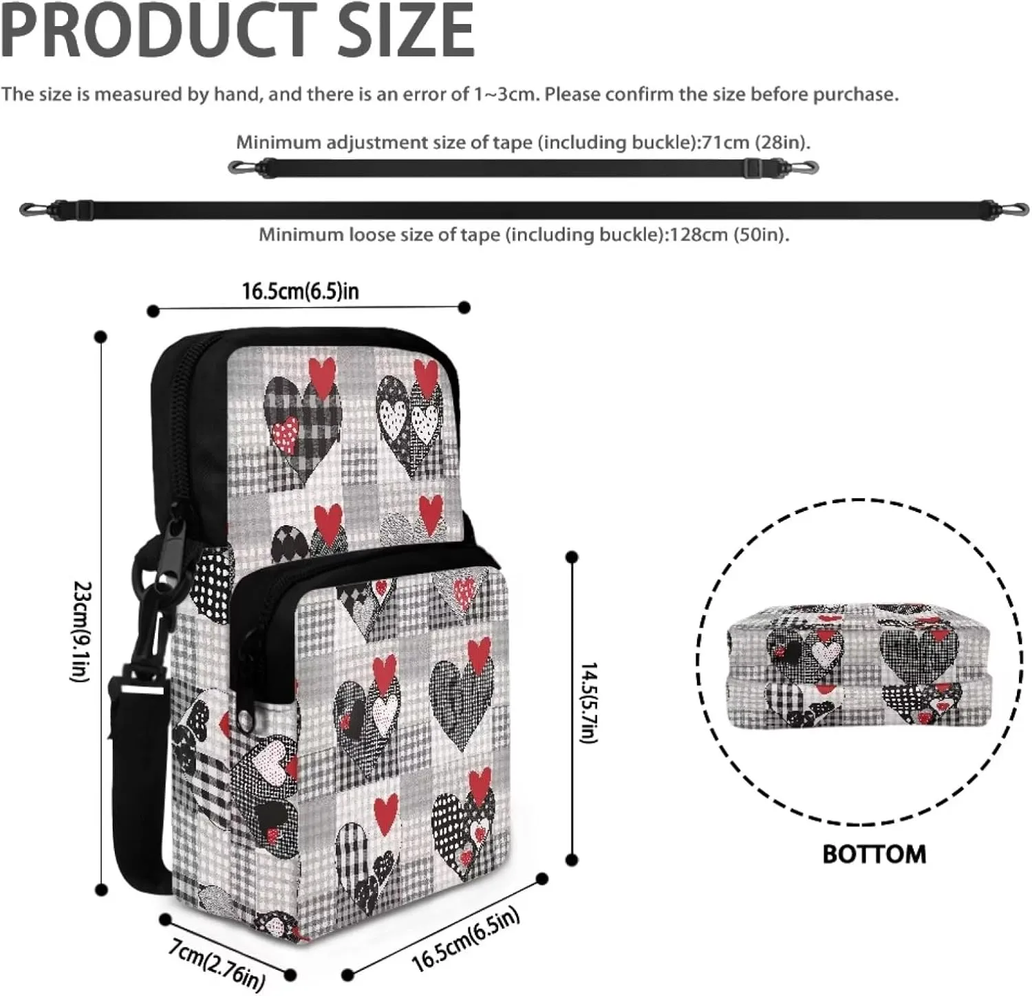 Girls Crossbody Bag, 2 Layer Messenger Sling Bag Travel Passport Purse Waist Pouches