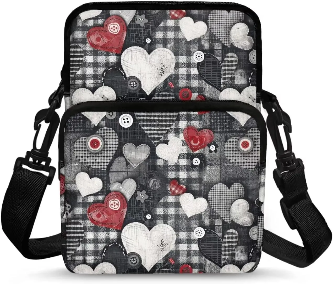Girls Crossbody Bag, 2 Layer Messenger Sling Bag Travel Passport Purse Waist Pouches