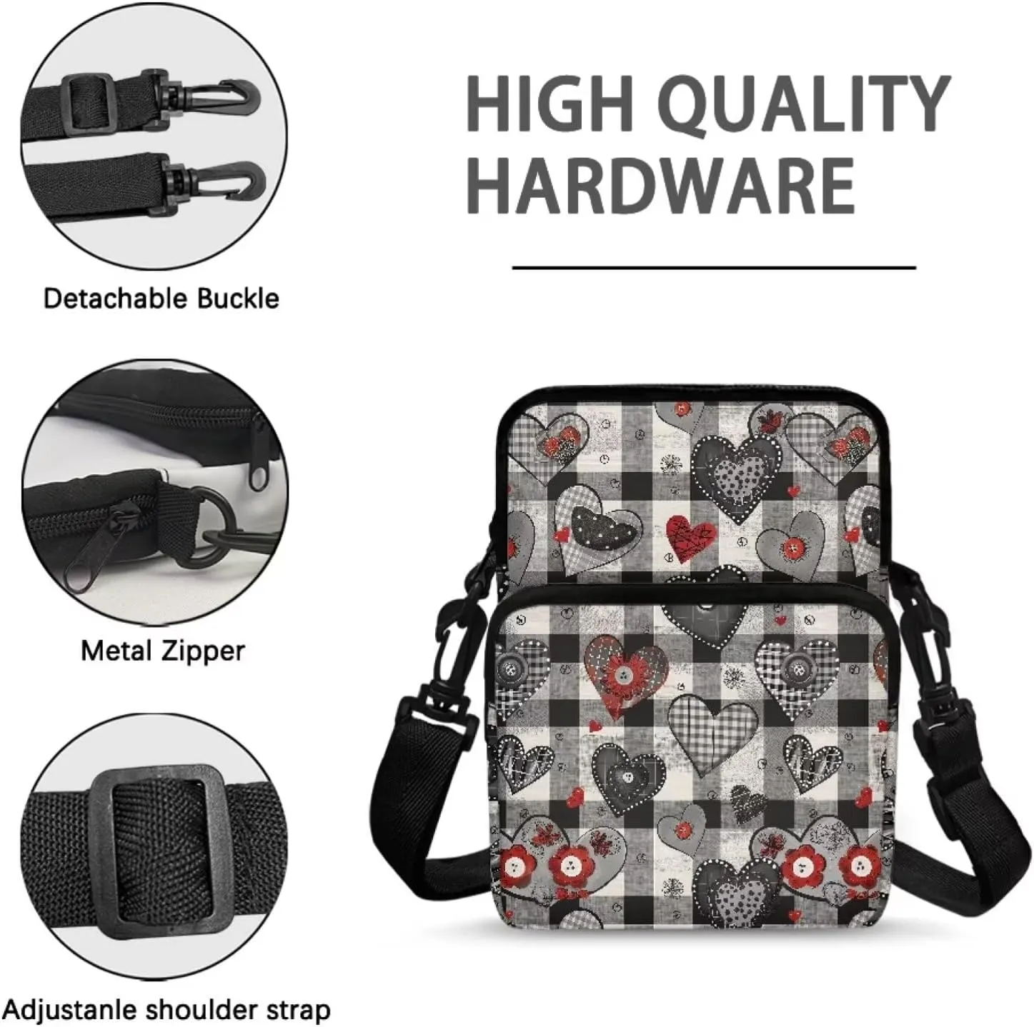 Girls Crossbody Bag, 2 Layer Messenger Sling Bag Travel Passport Purse Waist Pouches