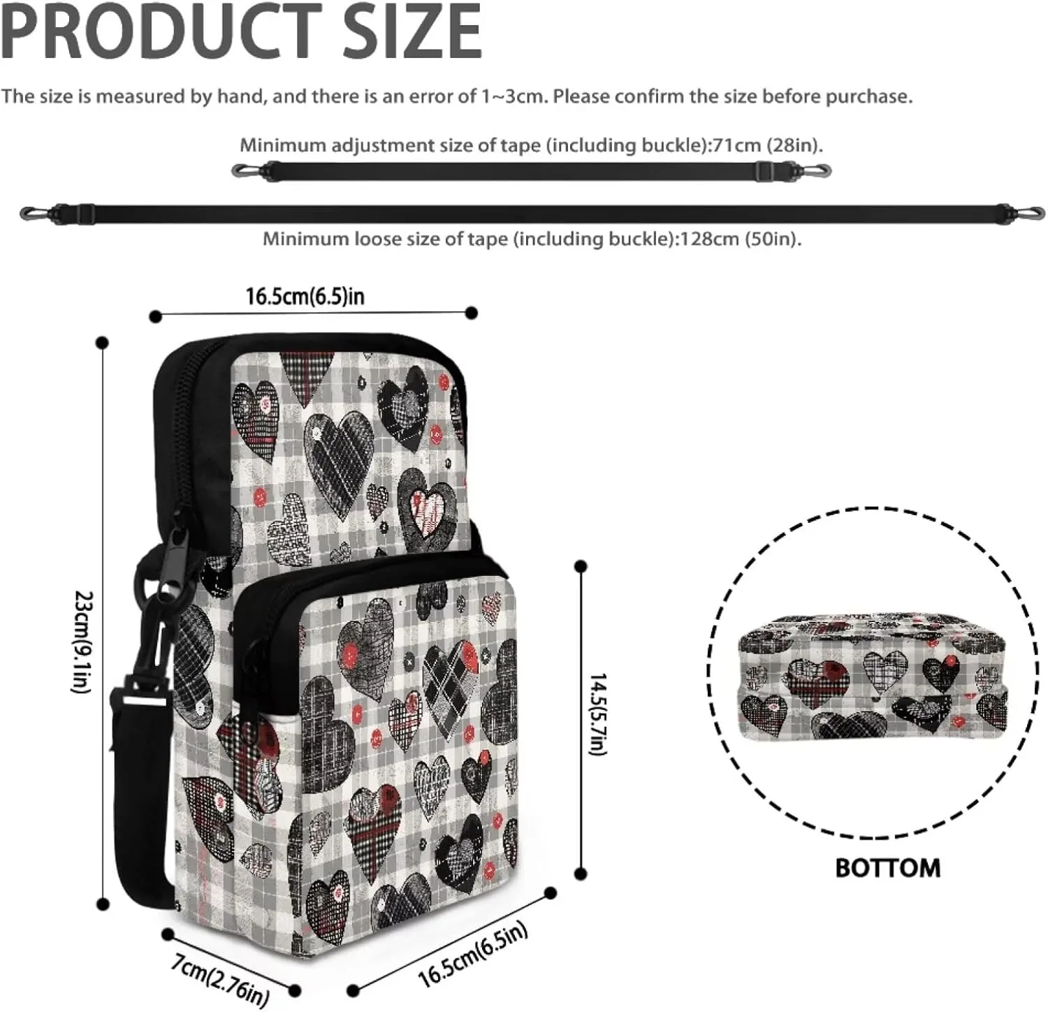 Girls Crossbody Bag, 2 Layer Messenger Sling Bag Travel Passport Purse Waist Pouches